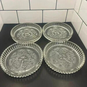 Set  of 4 Lead Crystal Coasters